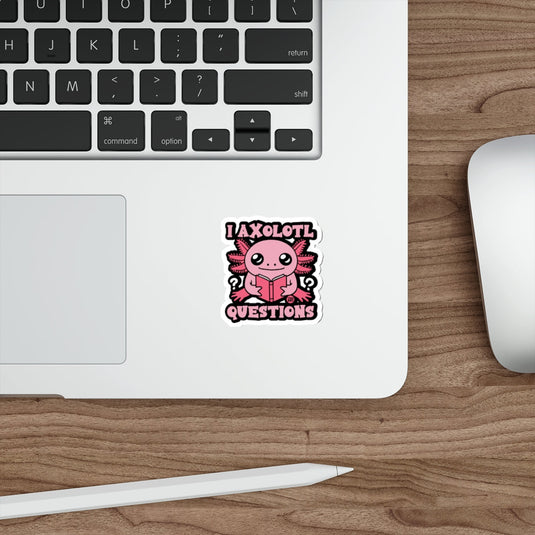 I Axolotl Questions Pink Axolotl Reading Book Cute Sticker