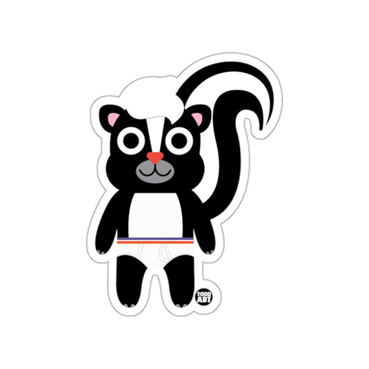 Cute Skunk Cartoon Character Kids Sticker Design