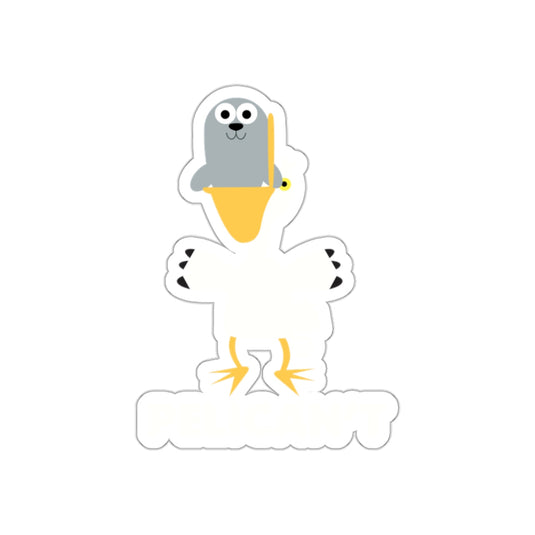 Pelican't With A Seal Funny Cartoon Todd Art sticker