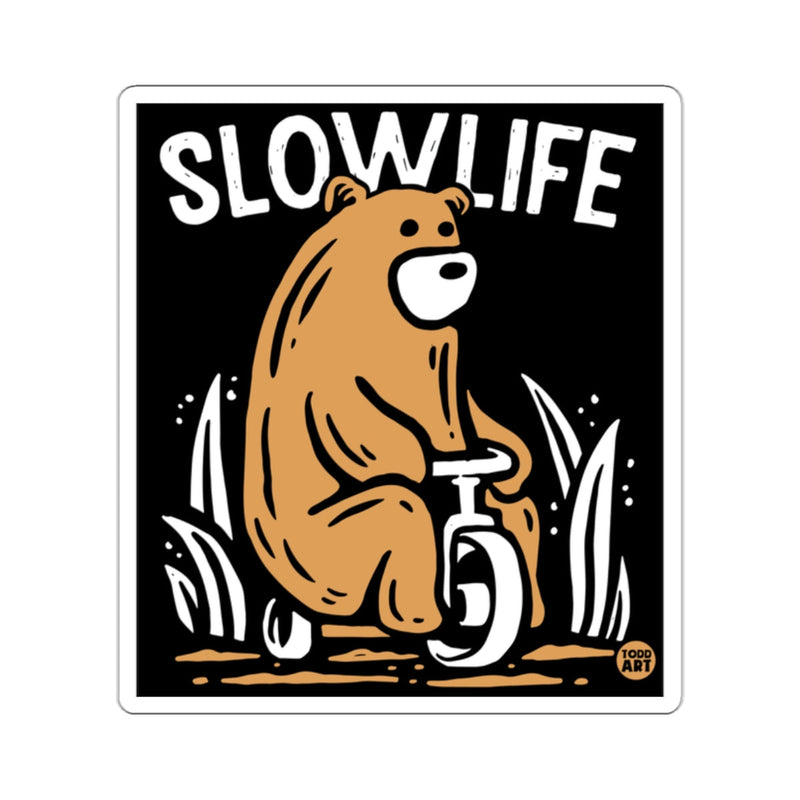Load image into Gallery viewer, Slow Life Bear on Tricycle Sticker motivational sticker
