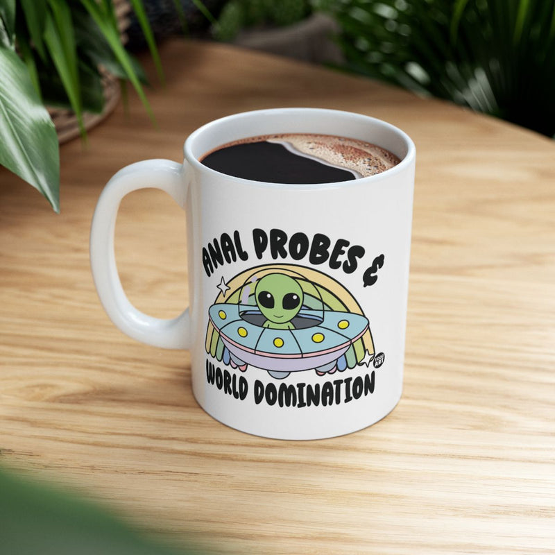 Load image into Gallery viewer, Fun Alien Anal Probes World Domination Mug
