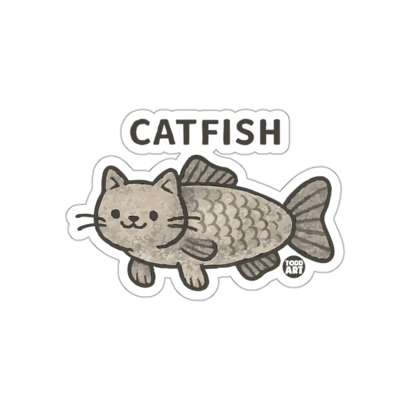 Load image into Gallery viewer, Cute Catfish Fusion Artistic Design Illustrated sticker
