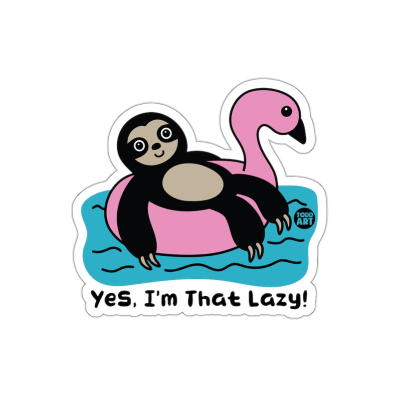 Load image into Gallery viewer, That Lazy Sloth In Flamingo Floaty with Water Design sticker
