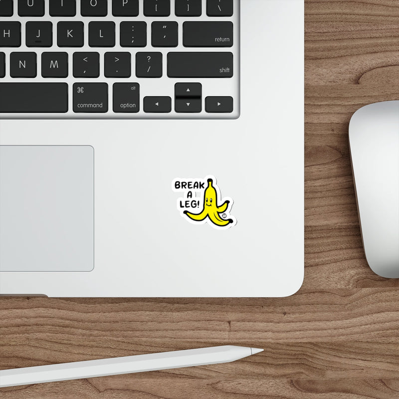 Load image into Gallery viewer, Break A Leg Banana Sticker Fun Laptop Decal Accessory
