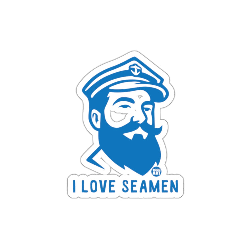 Load image into Gallery viewer, I Love Seamen with Bearded Sailor in Blue Sticker

