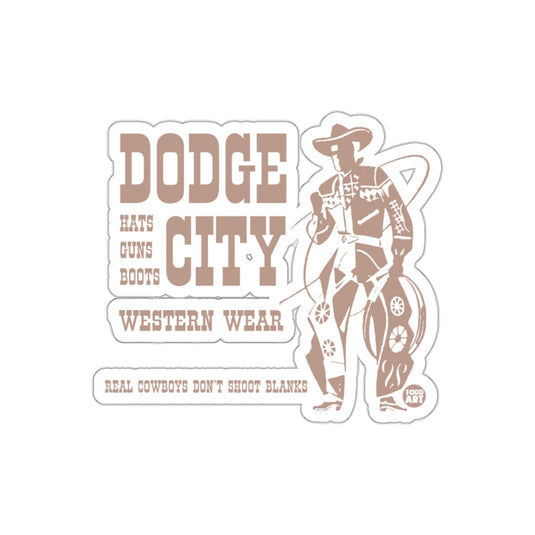 Dodge City Western Wear Cowboy Illustration Funny sticker