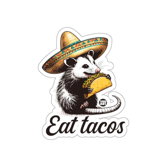Possum With Sombrero And Taco Eat Tacos Funny sticker