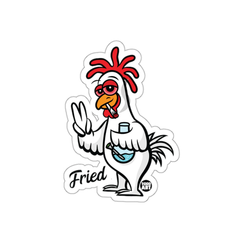 Load image into Gallery viewer, Fried Chicken Cartoon with Peace Gesture Sticker
