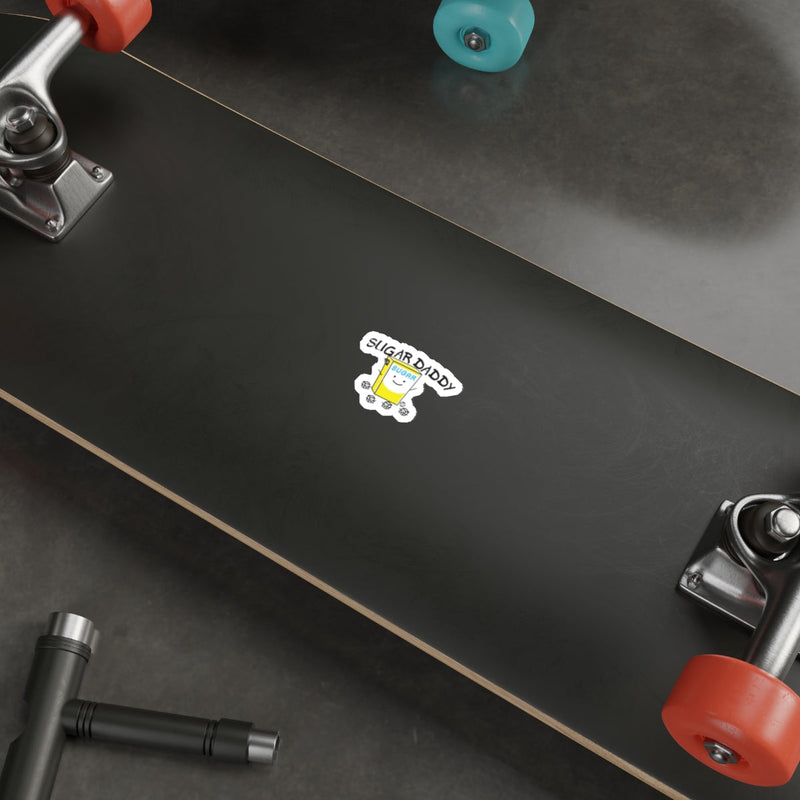 Load image into Gallery viewer, Sugar Daddy Sticker On Black Skateboard Deck
