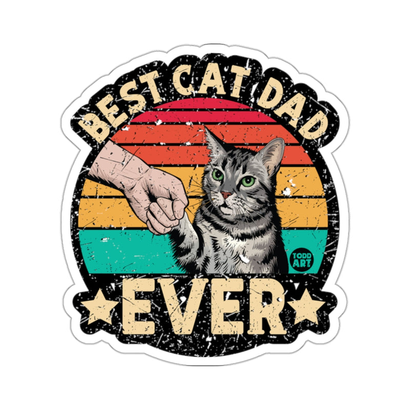 Load image into Gallery viewer, Best Cat Dad Ever Retro Cat Lover Sticker Decal Gift
