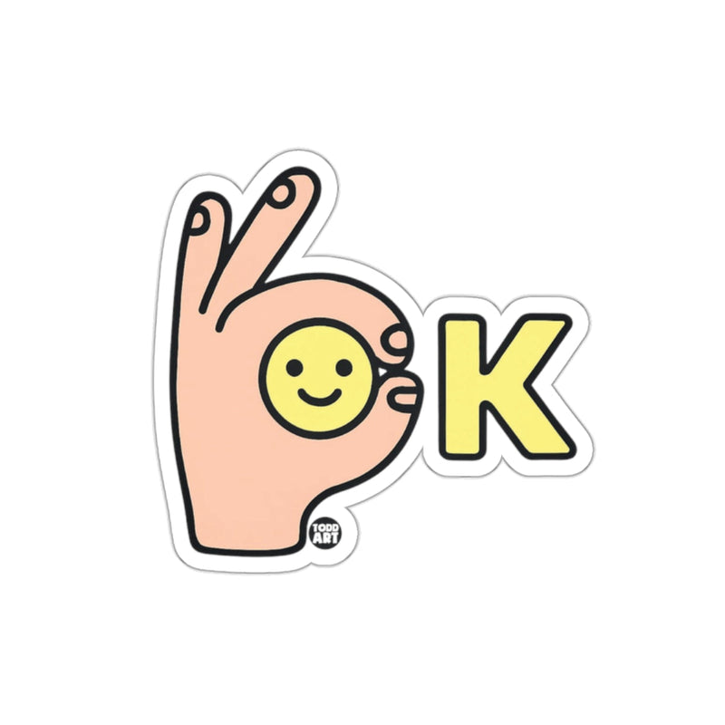 Load image into Gallery viewer, Smiley OK Hand Gesture Sticker for Laptops and Notebooks
