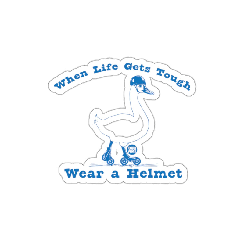 Load image into Gallery viewer, When Life Gets Tough Wear a Helmet sticker decal
