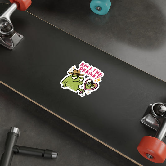 Frog hat heart mirror AM I THE DRAMA? sticker 