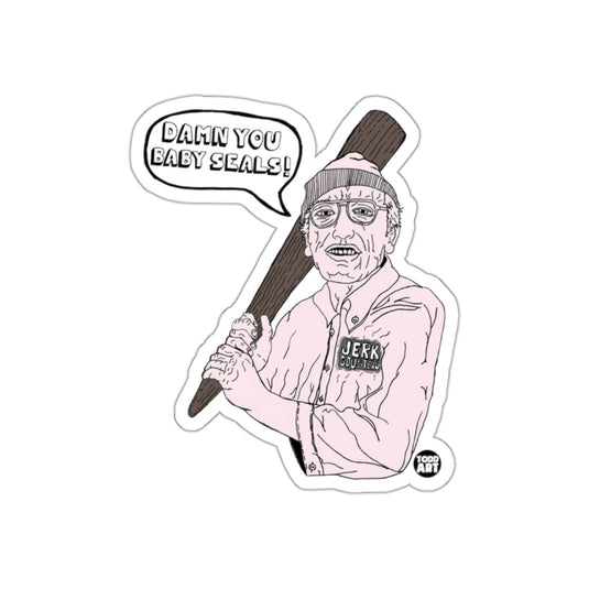 Jerk Cousteau Baby Seals Outrageous Funny sticker