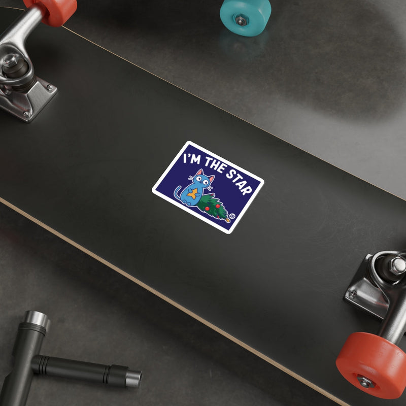 Load image into Gallery viewer, I'm the Star Cat Christmas Sticker for Skateboards
