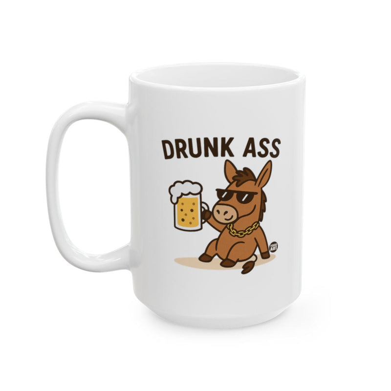 Load image into Gallery viewer, Funny Drunk Ass Mug with Cartoon Donkey Holding Beer
