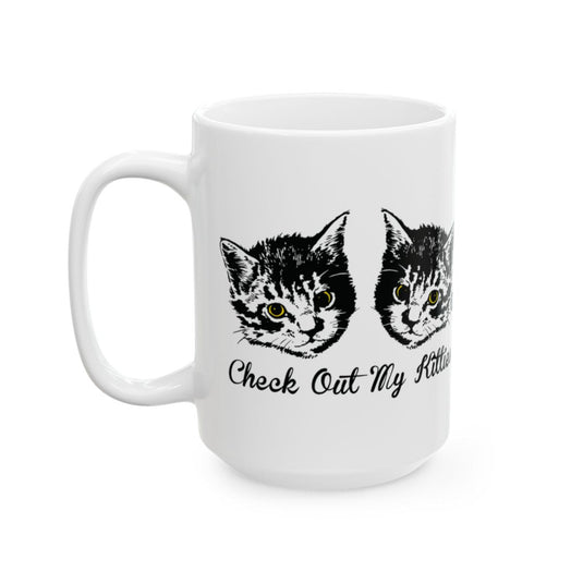 Check Out My Kitties adorable cats design mug