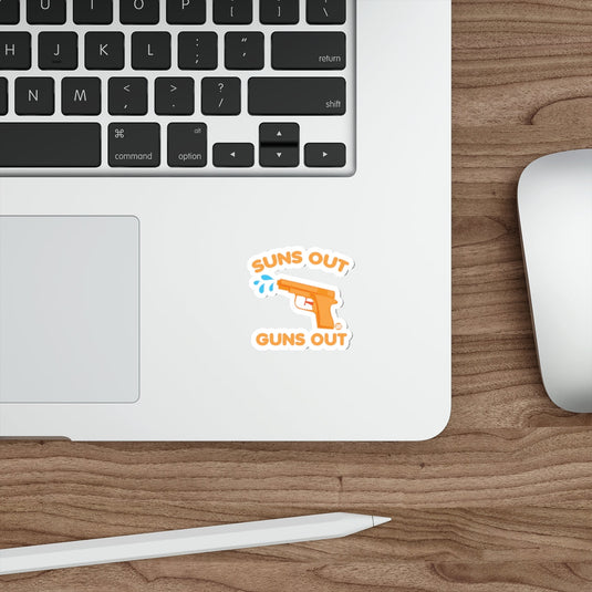 Suns Out Guns Out Water Pistol Graphic Sticker