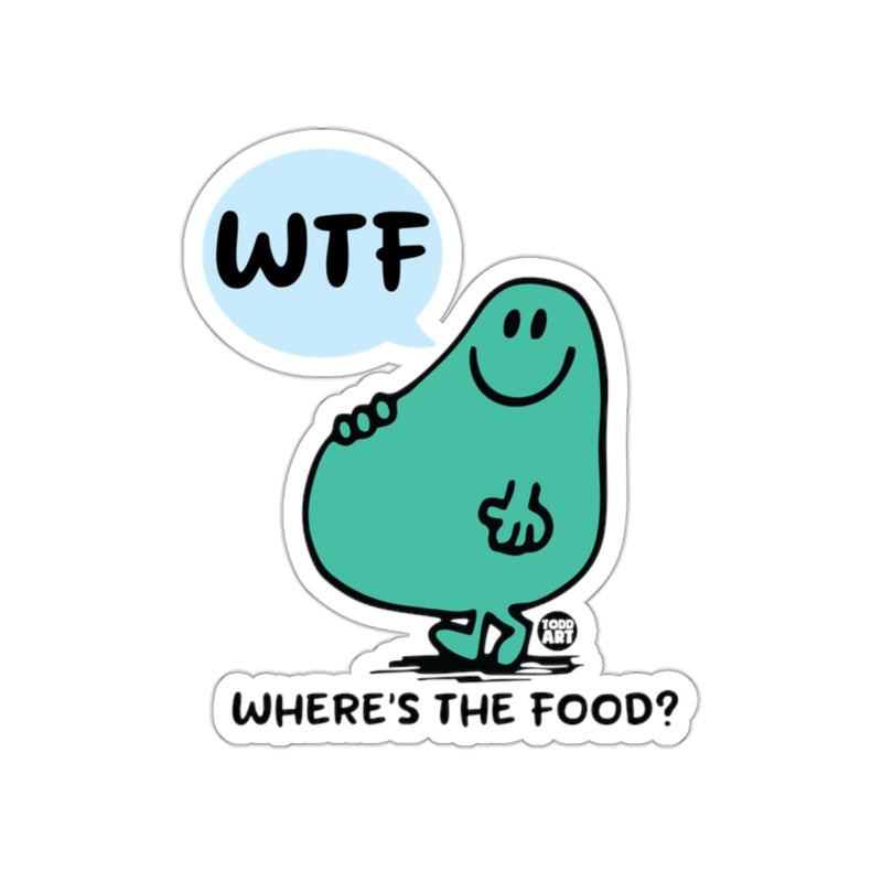 Load image into Gallery viewer, WTF Where's The Food Cute Cartoon Sticker
