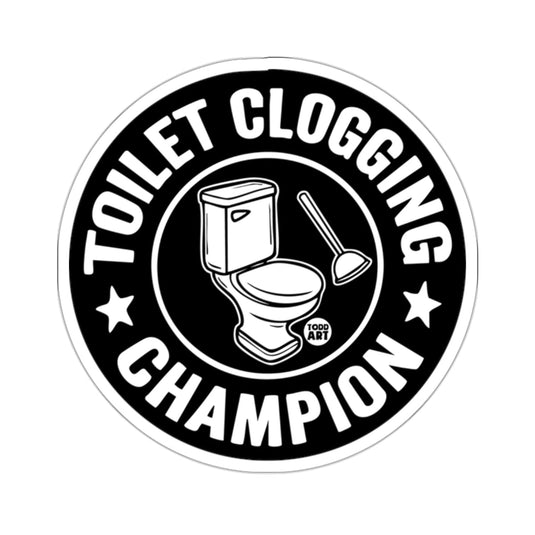 Toilet Clogging Champion Humorous Award Emblem 