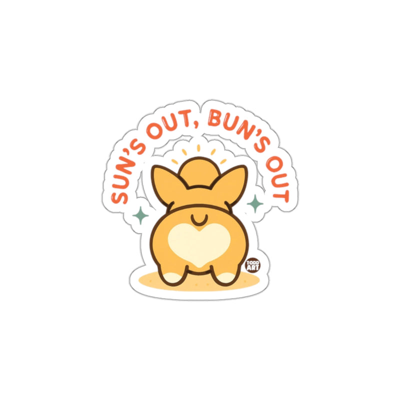 Load image into Gallery viewer, Sun's Out Bun's Out Cute Corgi Sticker for Sale
