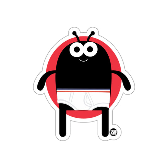 Cute Cartoon Character with Red Circle Sticker