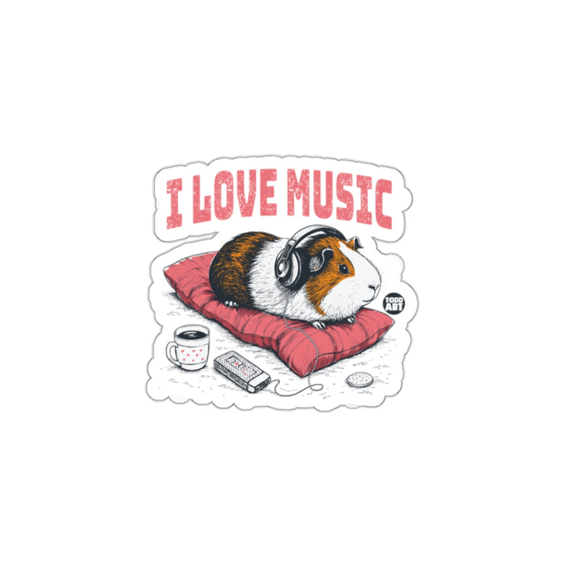 Load image into Gallery viewer, I Love Music Guinea Pig With Headphones Sticker
