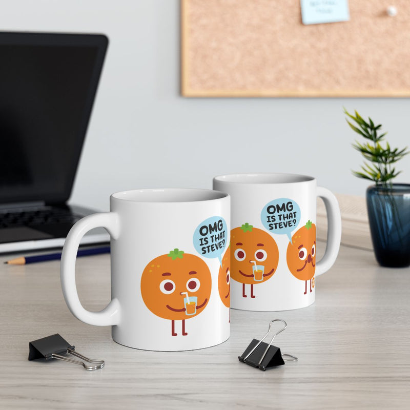 Load image into Gallery viewer, OMG Is That Steve Cartoon Orange Mug
