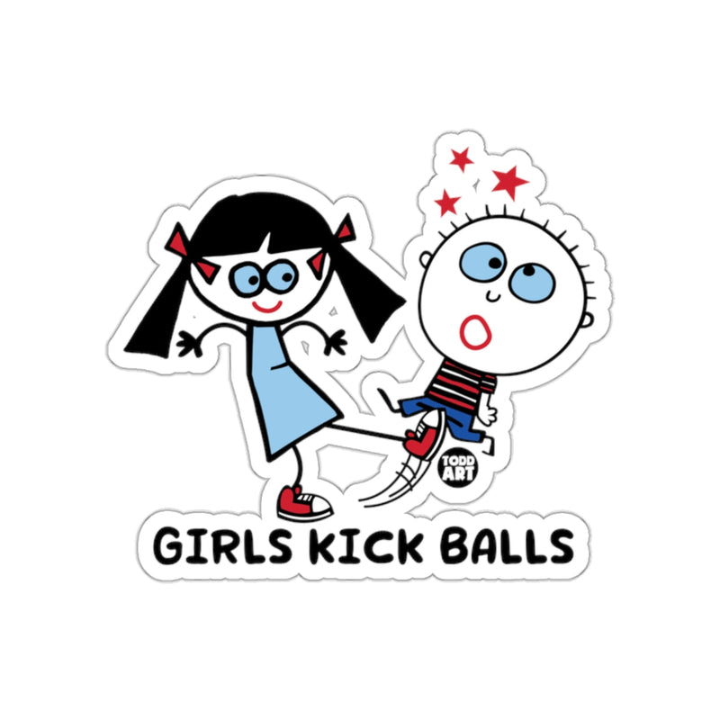 Load image into Gallery viewer, Girls Kick Balls Fun Cartoon Design Sticker Product
