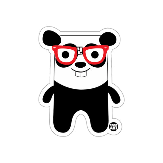 Cute Panda With Red Glasses Todd Art Sticker