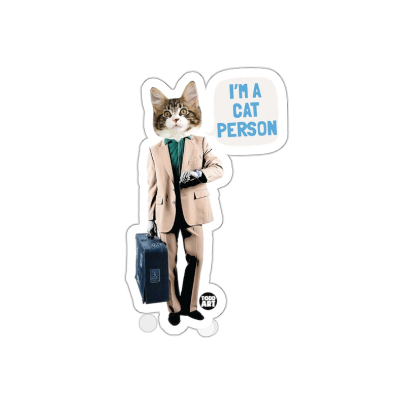 Load image into Gallery viewer, I'm A Cat Person Suitcase Holding Cat Sticker
