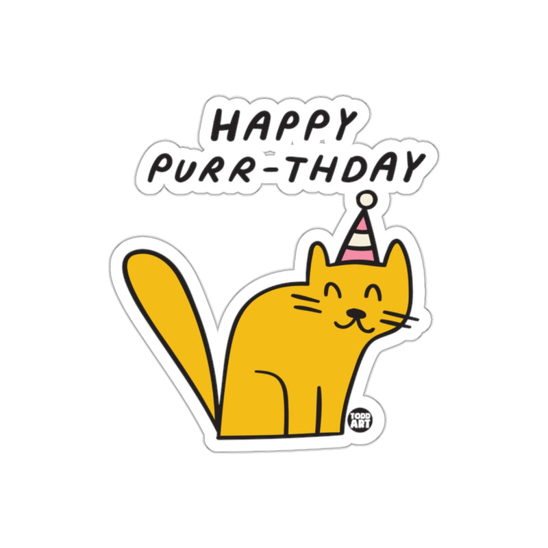 Load image into Gallery viewer, Happy Purr-thday Cat with Party Hat Sticker
