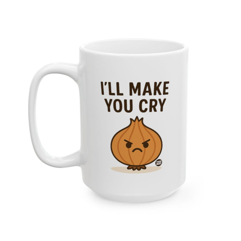 Load image into Gallery viewer, Funny I'll Make You Cry Onion Illustration Mug
