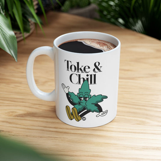 Toke & Chill Cannabis Cartoon Design Mug