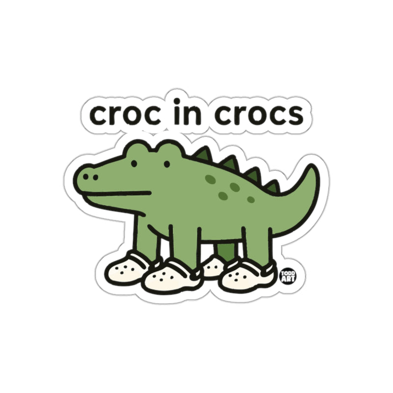 Load image into Gallery viewer, Croc in Crocs Funny Cartoon Alligator Wearing Footwear sticker
