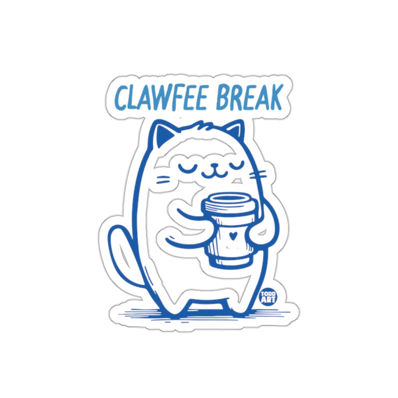 Load image into Gallery viewer, Clawfee Break Cat Illustration Coffee Lover Gift sticker
