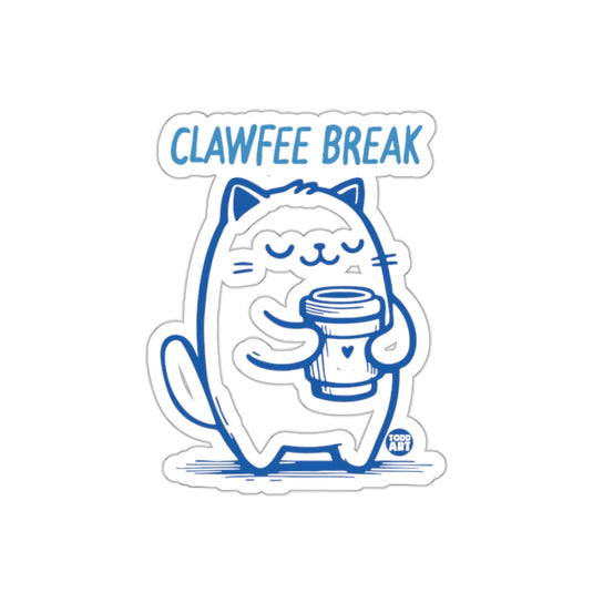 Clawfee Break Cat Illustration Coffee Lover Gift sticker
