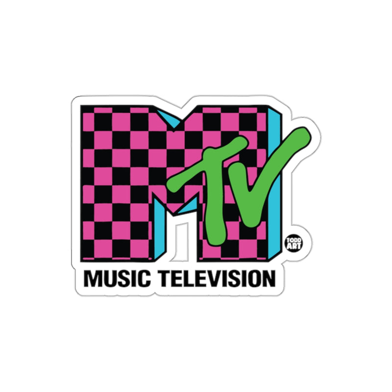 Load image into Gallery viewer, Todd Art MTV Music Television Checkered Logo sticker
