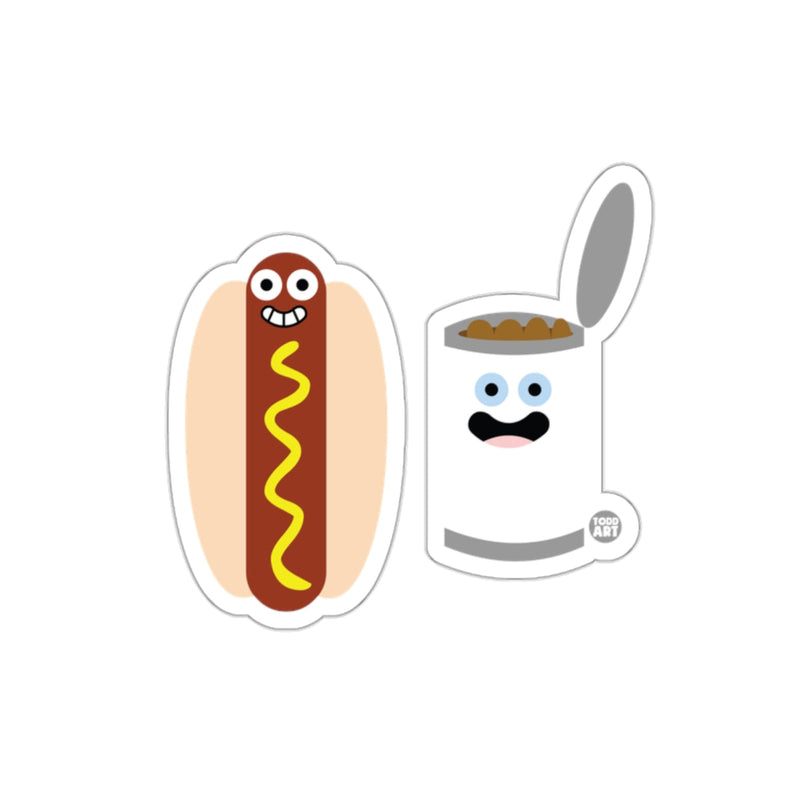 Load image into Gallery viewer, Cute Smiling Hot Dog and Can Sticker Pack
