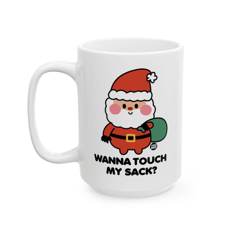 Load image into Gallery viewer, Wanna Touch My Sack Santa Coffee Mug Product
