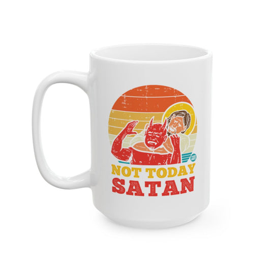 Not Today Satan Funny Coffee Mug Retro Style Gift