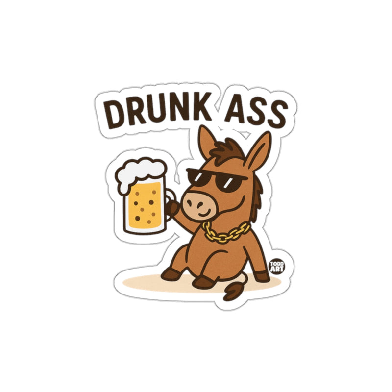 Load image into Gallery viewer, Drunk Ass Donkey With Beer Cartoon Sticker Product
