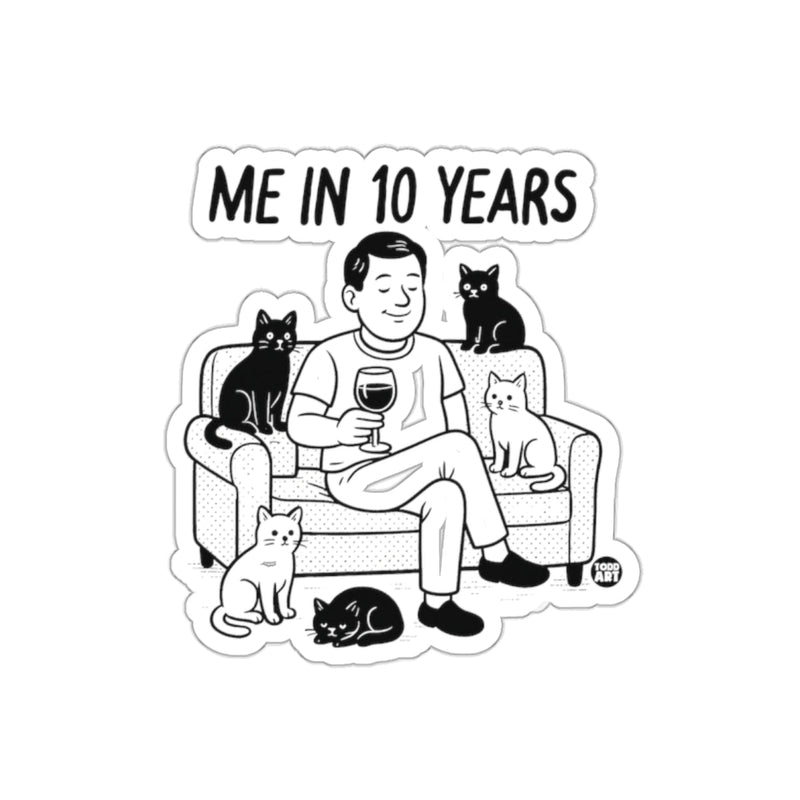 Load image into Gallery viewer, Me In 10 Years Cat Lover Humorous Sticker
