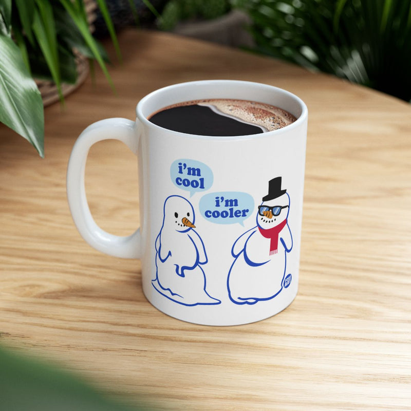 Load image into Gallery viewer, I'm Cool I'm Cooler Snowman Mug for Coffee or Tea
