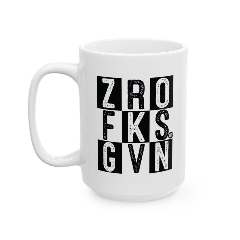 Load image into Gallery viewer, ZRO FKS GVN Black and White Letters on Large Mug
