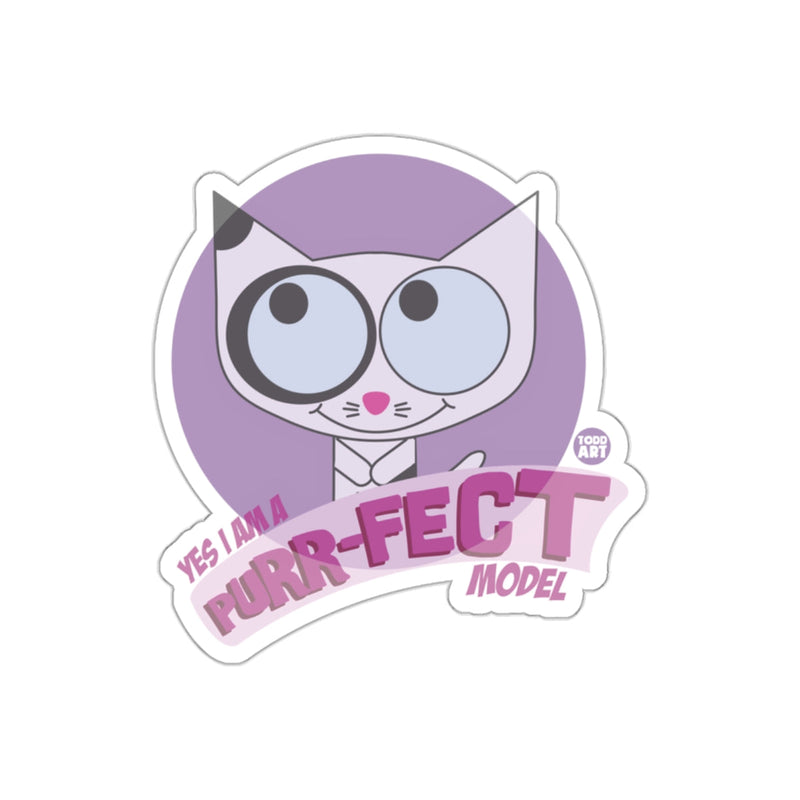 Load image into Gallery viewer, Yes I Am A Purr-fect Model Cat Sticker
