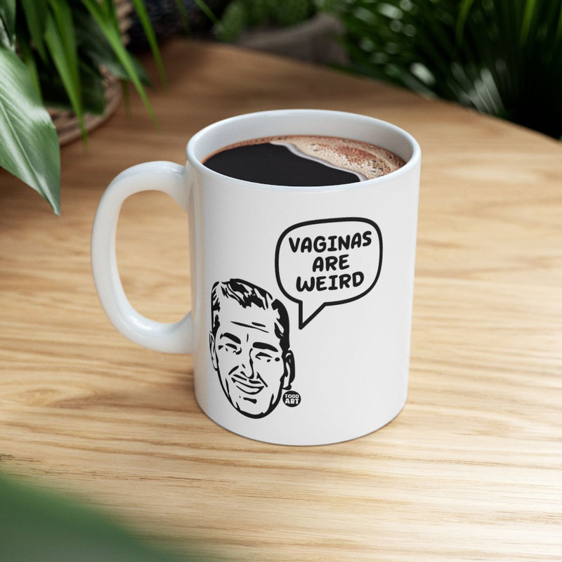 Load image into Gallery viewer, Vaginas Are Weird Fun Coffee Mug with Retro Illustration
