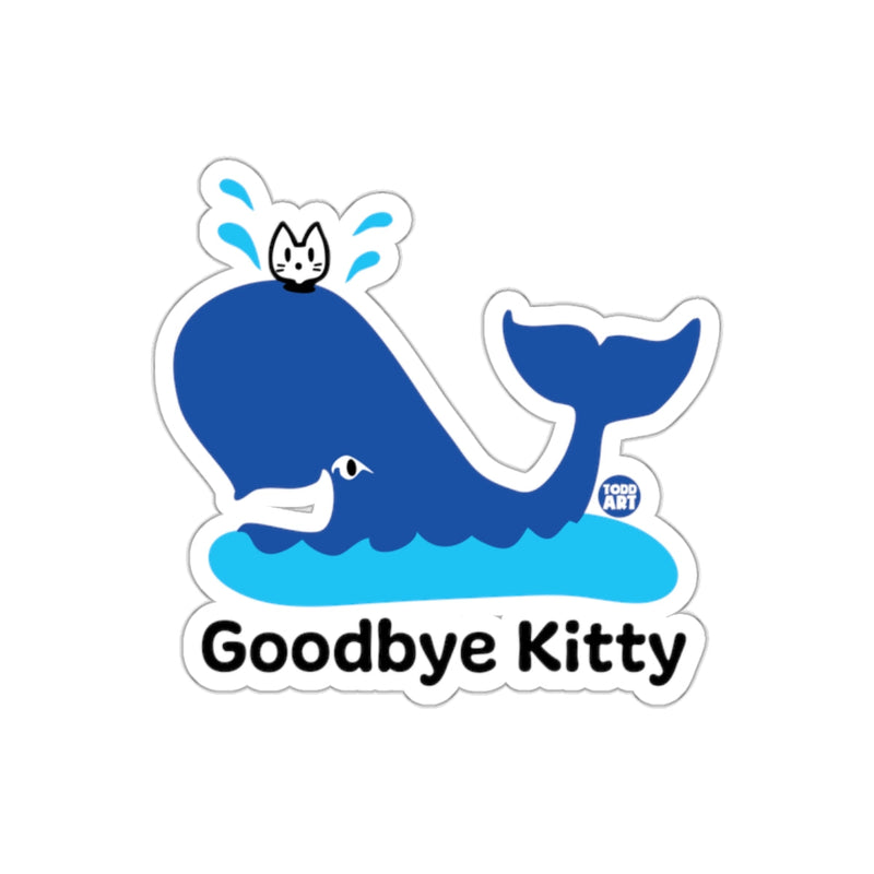 Load image into Gallery viewer, Goodbye Kitty Whale with Cat Humorous Sticker
