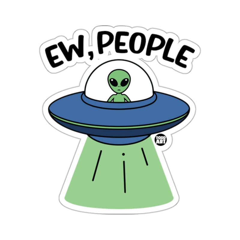 Load image into Gallery viewer, Ew People Alien Spaceship Funny Sticker Decal
