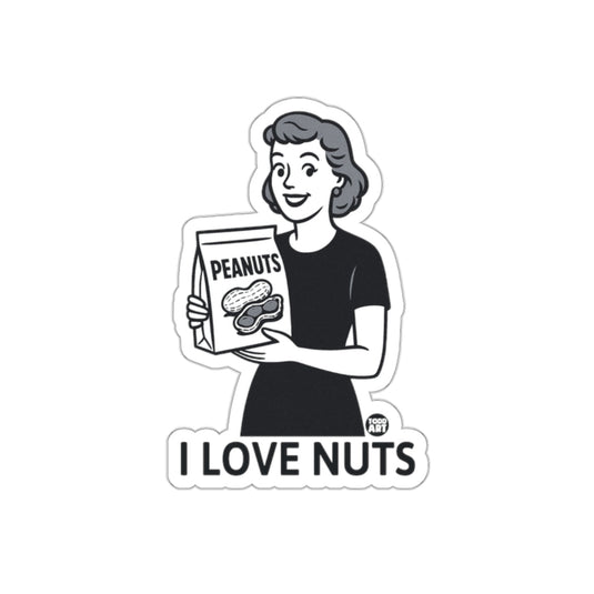 I Love Nuts Peanuts Vintage Style Sticker Art